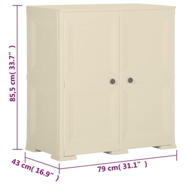 vidaXL Plastskap 79x43x85,5 cm tredesign hvit angora