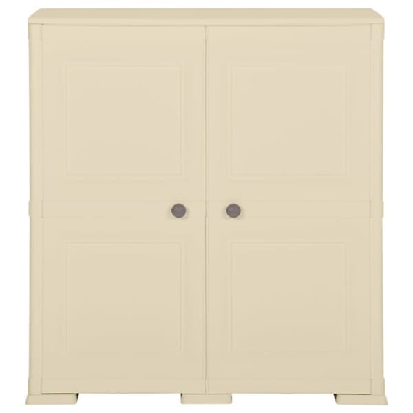 vidaXL Plastskap 79x43x85,5 cm tredesign hvit angora