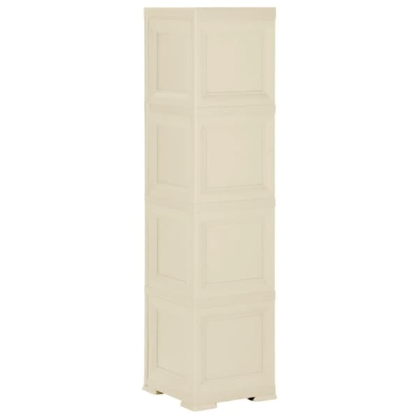 vidaXL plastikskab 40x43x164 cm trædesign angorahvid