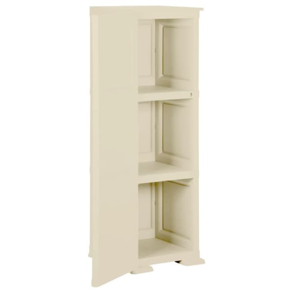 vidaXL Plastskap 40x43x125 cm tredesign hvit angora