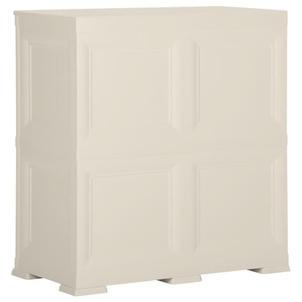 vidaXL plastikskab 79x43x85,5 cm trædesign vaniljehvid