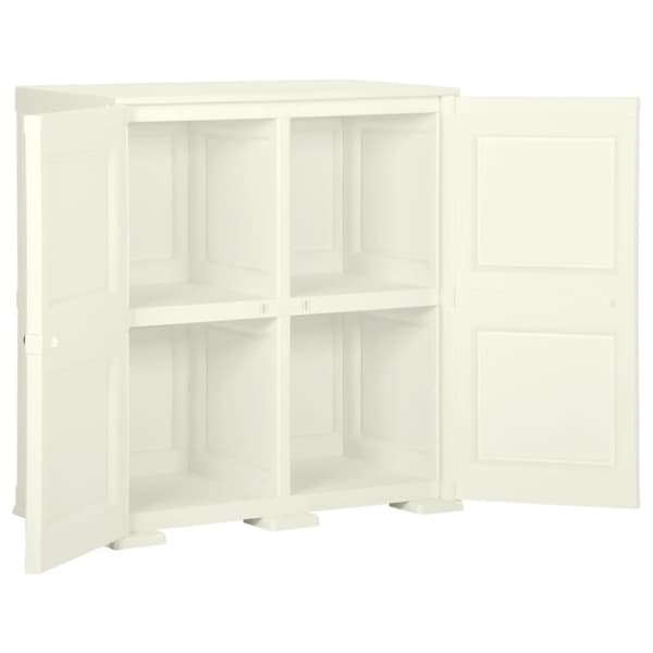 vidaXL plastikskab 79x43x85,5 cm trædesign vaniljehvid
