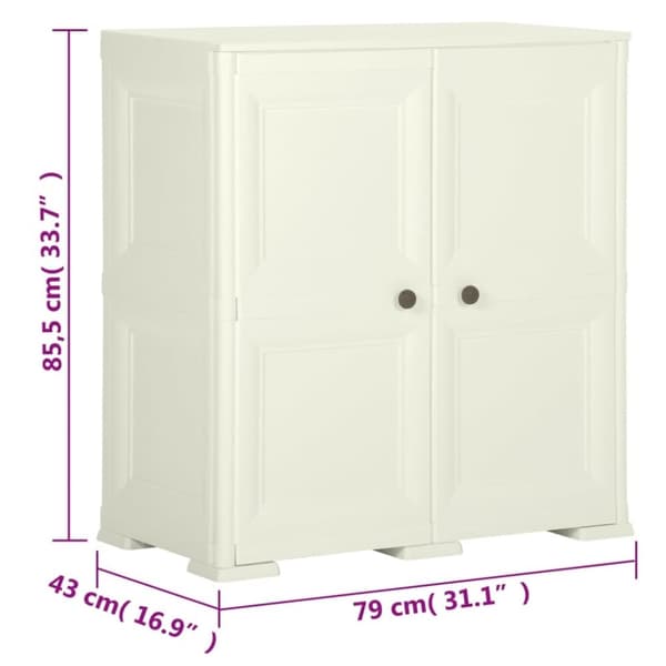 vidaXL plastikskab 79x43x85,5 cm trædesign vaniljehvid