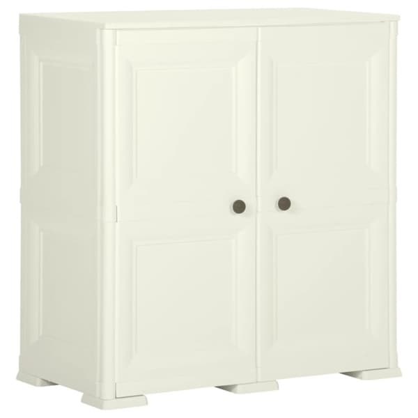 vidaXL plastikskab 79x43x85,5 cm trædesign vaniljehvid