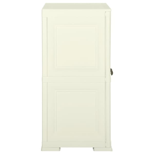 vidaXL plastikskab 79x43x85,5 cm trædesign vaniljehvid