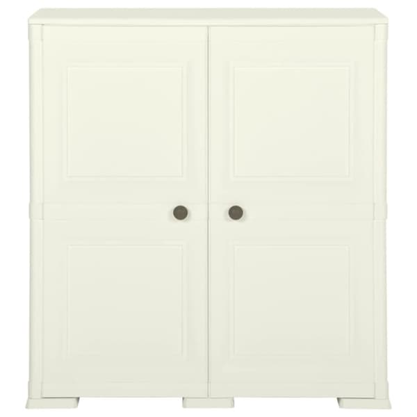 vidaXL plastikskab 79x43x85,5 cm trædesign vaniljehvid