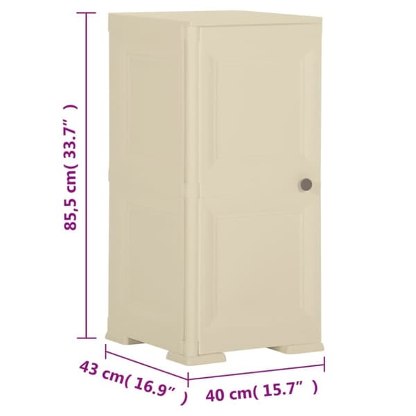 vidaXL plastikskab 40x43x85,5 cm trædesign angorahvid