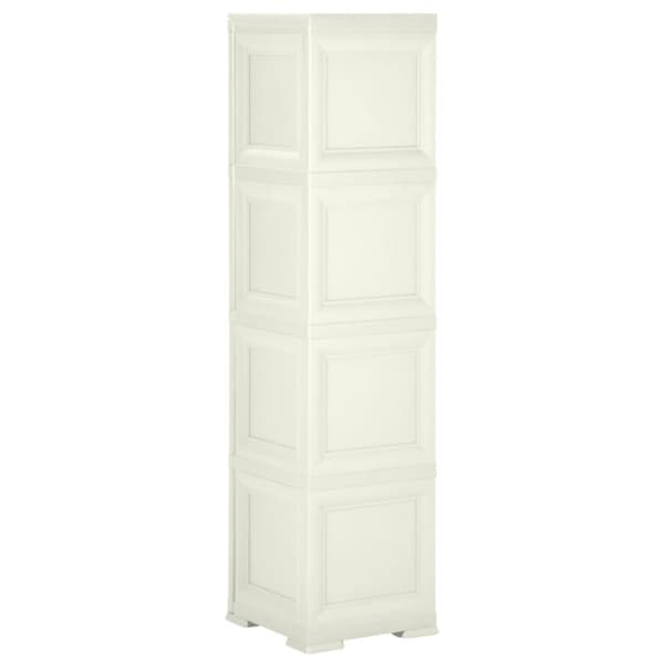 vidaXL plastikskab 40x43x164 cm trædesign vaniljehvid
