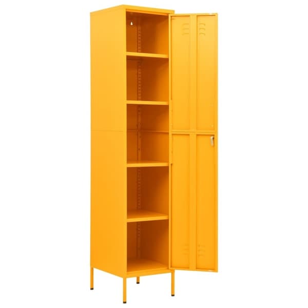 vidaXL Oppbevaringsskap sennepsgul 35x46x180 cm stål