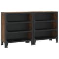 Miniatyrbillede 1 af 11: vidaXL opbevaringsskabe 2 stk. 72x36x82 cm metal og MDF rustikbrun