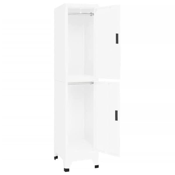 vidaXL Arkivskap hvit 38x45x180 cm stål