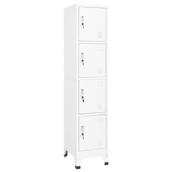 vidaXL Oppbevaringsskap hvit 38x45x180 cm stål