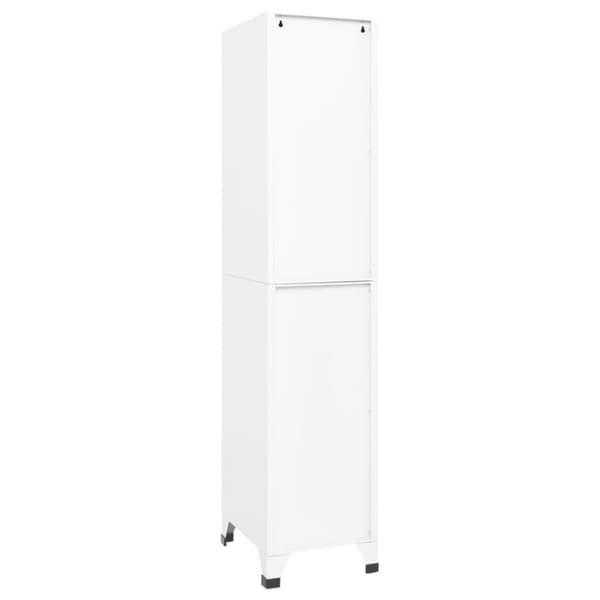 vidaXL Förvaringsskåp vit 38x45x180 cm stål