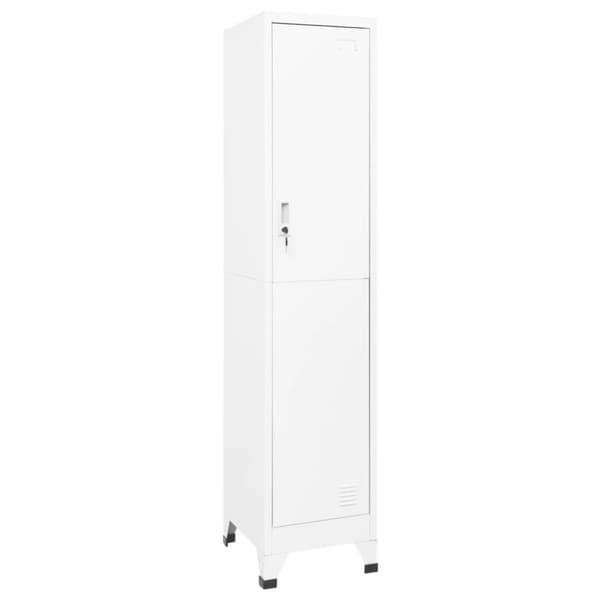 vidaXL Förvaringsskåp vit 38x45x180 cm stål