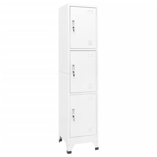 vidaXL skab 38x45x180 cm stål hvid