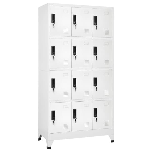 vidaXL Förvaringsskåp vit 90x45x180 cm stål