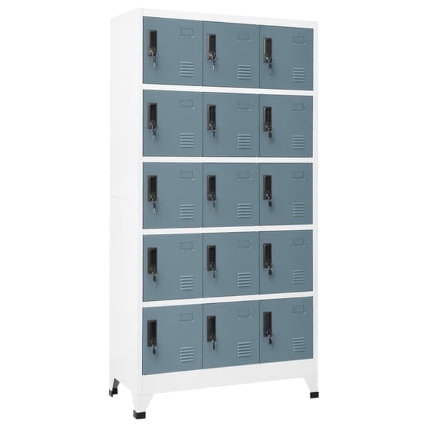 vidaXL skab 90x40x180 cm stål lysegrå og mørkegrå