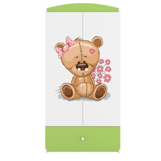 Garderobe Babydreams Grøn - Bjørn med blomster