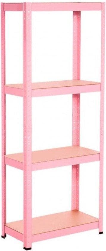 Förvaringsskåp | Skåp | Rosa | Fristående | Metall | 148 x 60 x 30 cm