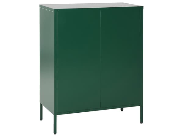 Senkki vihreä 80 x 102 x 40 cm teräs matta 2 ovea 3 hyllyä lattiasuoja teollinen