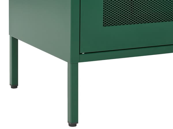 Senkki vihreä 80 x 102 x 40 cm teräs matta 2 ovea 3 hyllyä lattiasuoja teollinen