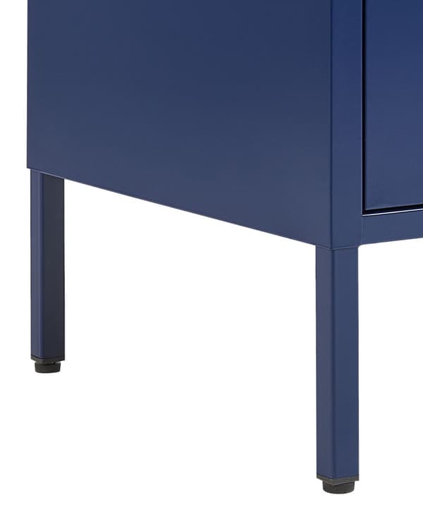 Senkki laivastonsininen 100 x 65 x 40 cm teräs matta 2 ovea 2 hyllyä lattiasuoja teollinen