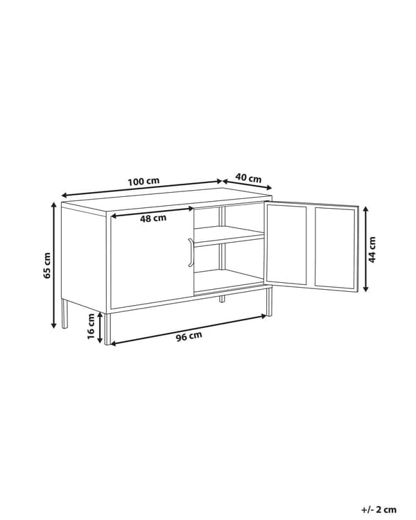 Senkki keltainen 100 x 65 x 40 cm teräs matta 2 ovea 2 hyllyä lattiasuoja teollinen