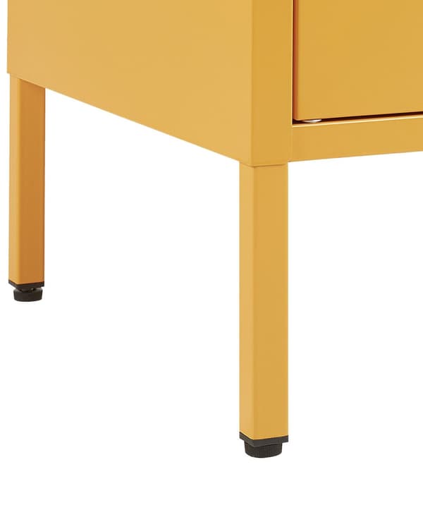 Senkki keltainen 100 x 65 x 40 cm teräs matta 2 ovea 2 hyllyä lattiasuoja teollinen