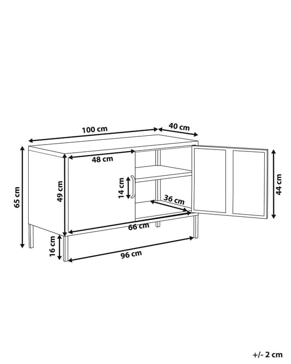 Senkki vihreä 100 x 65 x 40 cm teräs matta 2 ovea 2 hyllyä lattiasuoja teollinen
