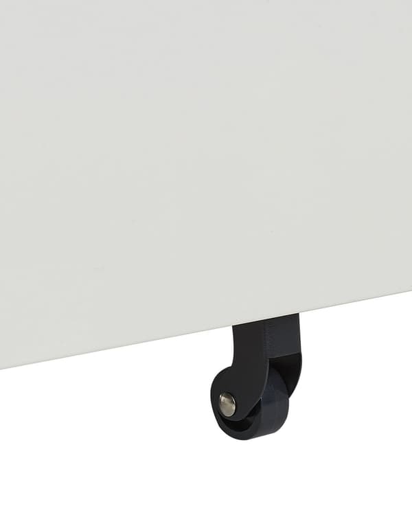 Arkivskab i Hvid Metal 60 x 39 x 50 cm med Hjul 3 Skuffer Dokument Opbevaring Kontor Metalskab til Hængemapper Nøglelås Industrielt Design
