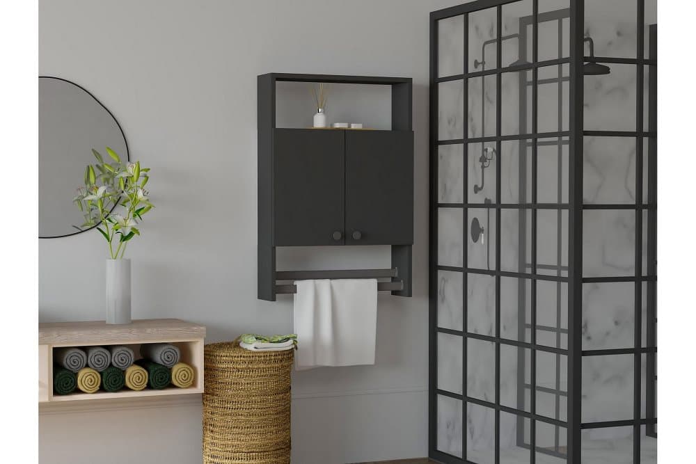 OBURUS Badrumsförvaring 60x87 cm Antracit