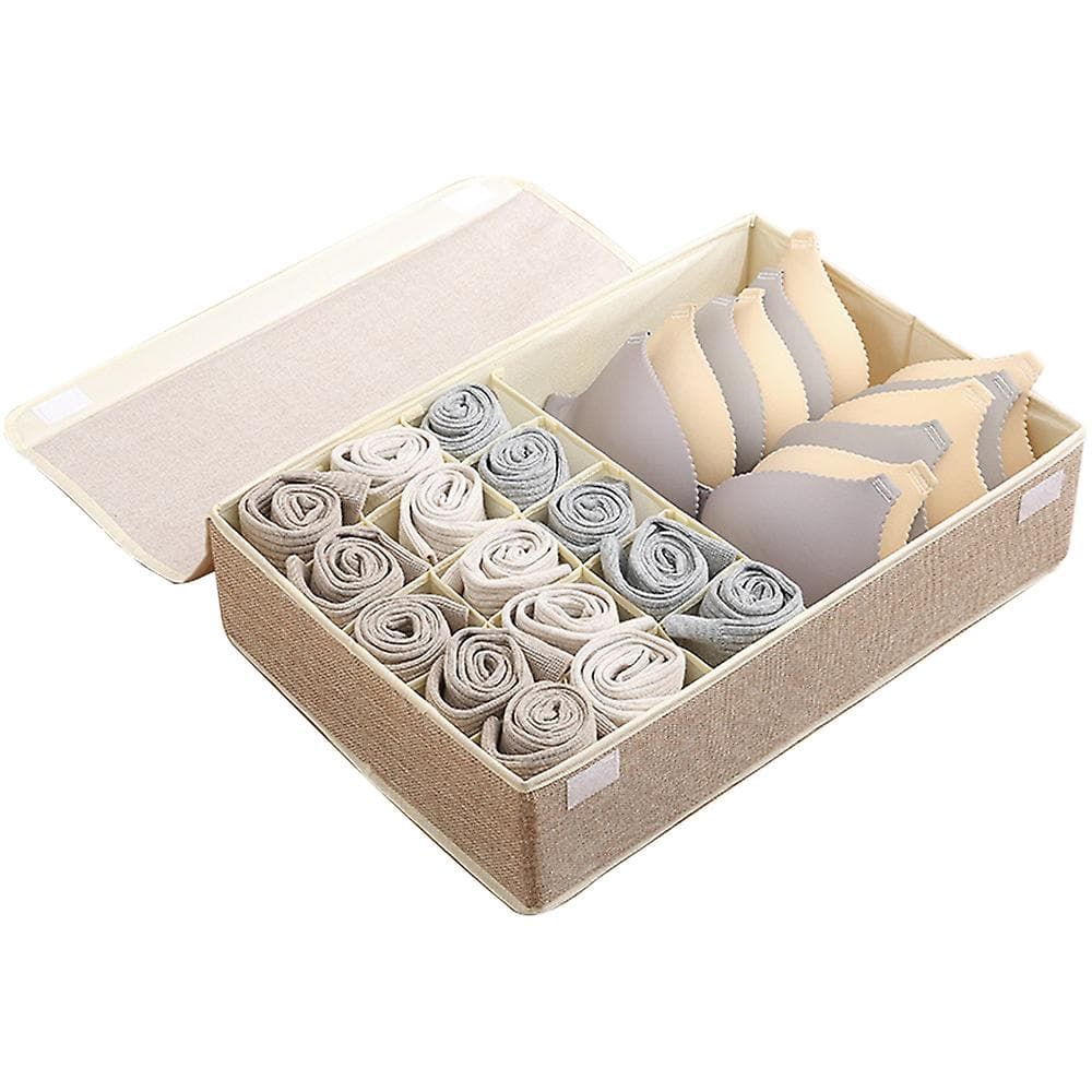 16 Grids Underkläder Organizer Lådavdelare med lock Vikbar