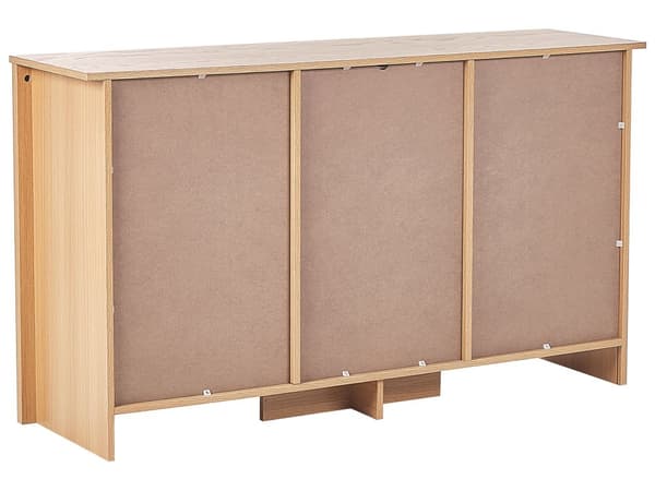 Senkki vaalea puu 140 x 80 x 40 cm lastulevy metalli 2 ovea 3 laatikkoa retro perinteinen