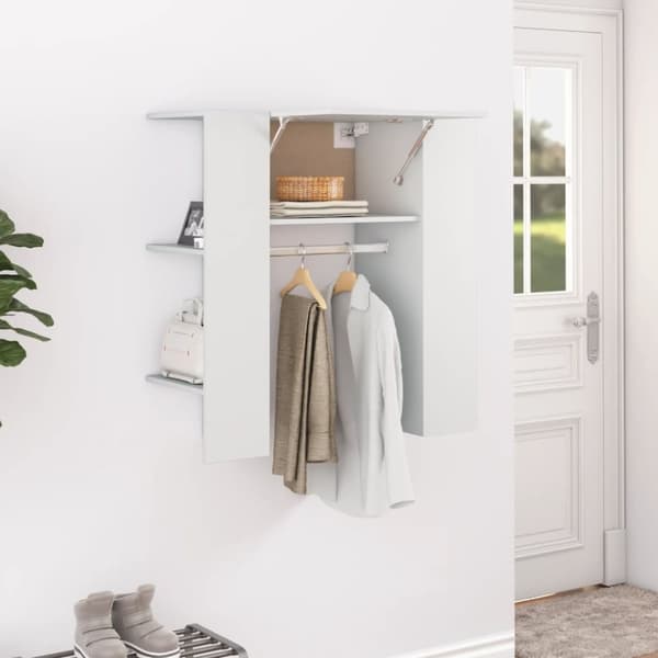 vidaXL Gangskap hvit 97,5x37x99 cm konstruert tre