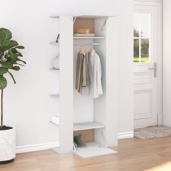 vidaXL Gangskap hvit 97,5x37x99 cm konstruert tre