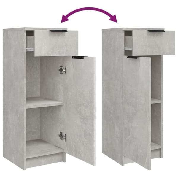 vidaXL Baderomsskap betonggrå 32x34x90 cm konstruert tre