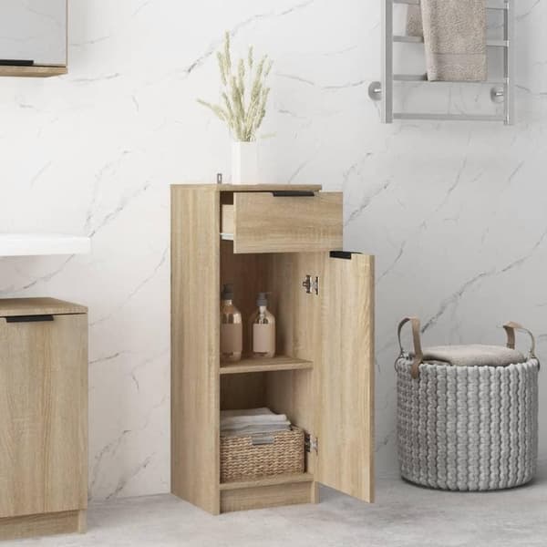 vidaXL Baderomsskap sonoma eik 32x34x90 cm konstruert tre