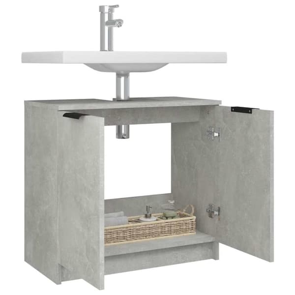 vidaXL Baderomsskap betonggrå 64,5x33,5x59 cm konstruert tre