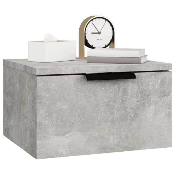 vidaXL Veggmonterte nattbord 2 stk betonggrå 34x30x20 cm