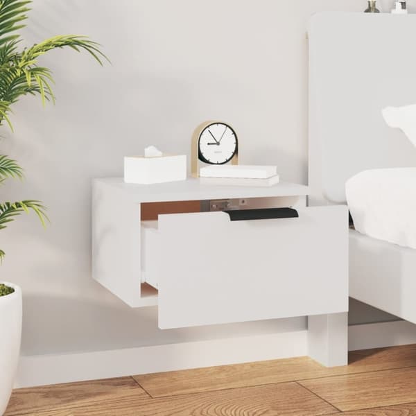 vidaXL Veggmontert nattbord 2 stk hvit 34x30x20 cm