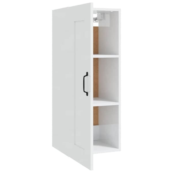 vidaXL Veggskap høyglans hvit 35x34x90 cm konstruert tre