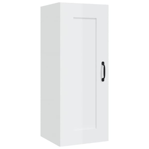 vidaXL Veggskap høyglans hvit 35x34x90 cm konstruert tre