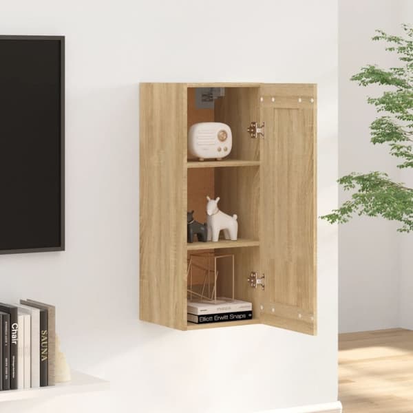 vidaXL Veggskap sonoma eik 35x34x90 cm konstruert tre