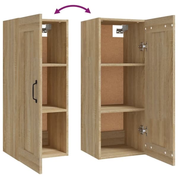 vidaXL Veggskap sonoma eik 35x34x90 cm konstruert tre