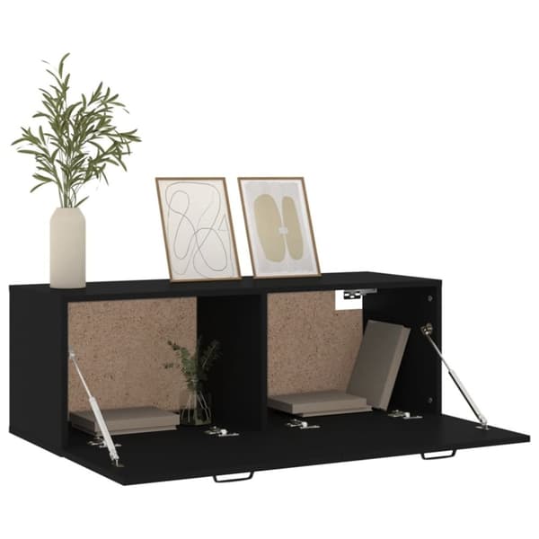 vidaXL Veggskap svart 100x36,5x35 cm konstruert tre