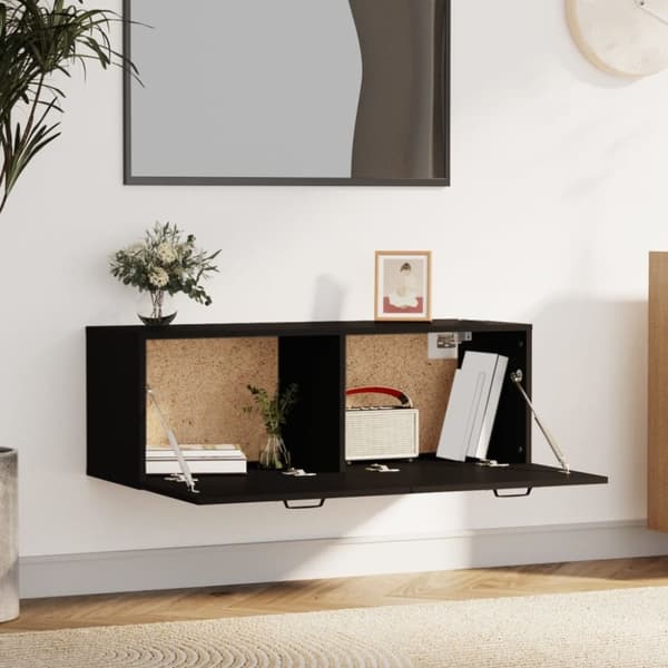 vidaXL Veggskap svart 100x36,5x35 cm konstruert tre