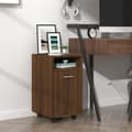 Miniatyrbilde 10 av 10: vidaXL Sideskap med hjul brun eik 33x38x60 cm konstruert tre