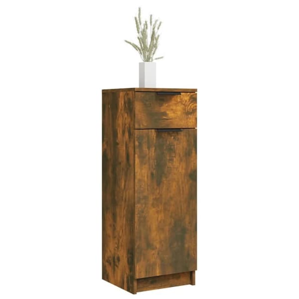 vidaXL Baderomsskap røkt eik 32x34x90 cm konstruert tre