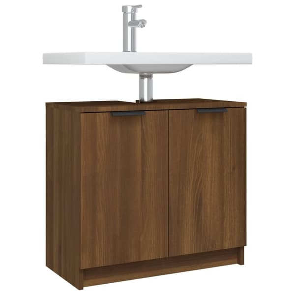 vidaXL Badrumsskåp brun ek 64,5x33,5x59 cm konstruerat trä