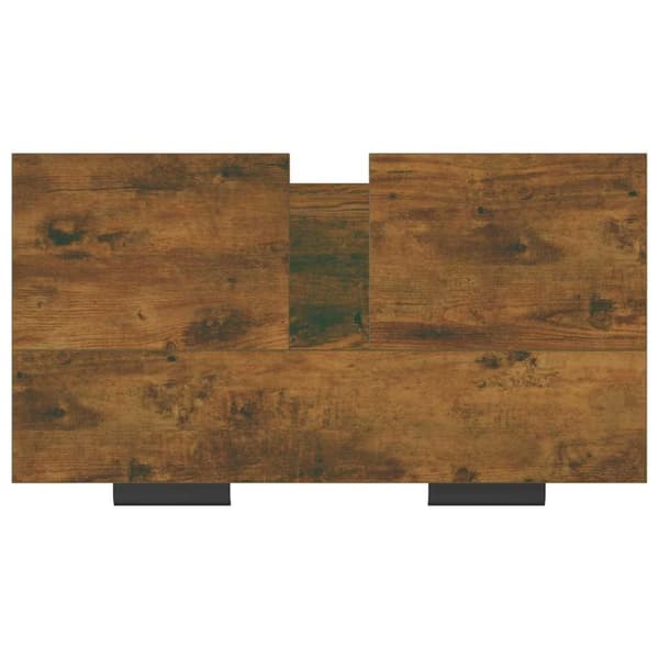 vidaXL Baderomsskap røkt eik 64,5x33,5x59 cm konstruert tre